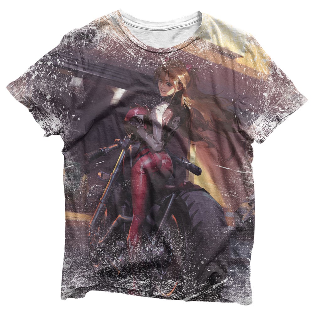 Camisa Asuka Motocicleta - Camisas Evangelion Estampa Total