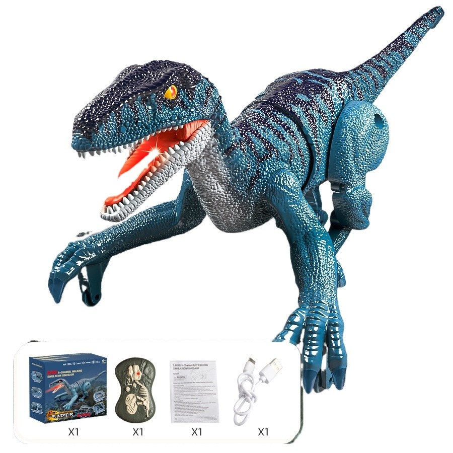 2.4G Controle Remoto Sem Fio Velociraptor Elétrico Som E Luz Spray Ovo-laying Dinossauro Brinquedo Tiranossauro Rex Mode