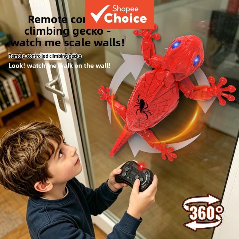 Carro de Controle Remoto RC de Parede 2.4G Dual Mode para Crianças, Design de Lagarto, Aranha e Homem-Aranha Simulado,