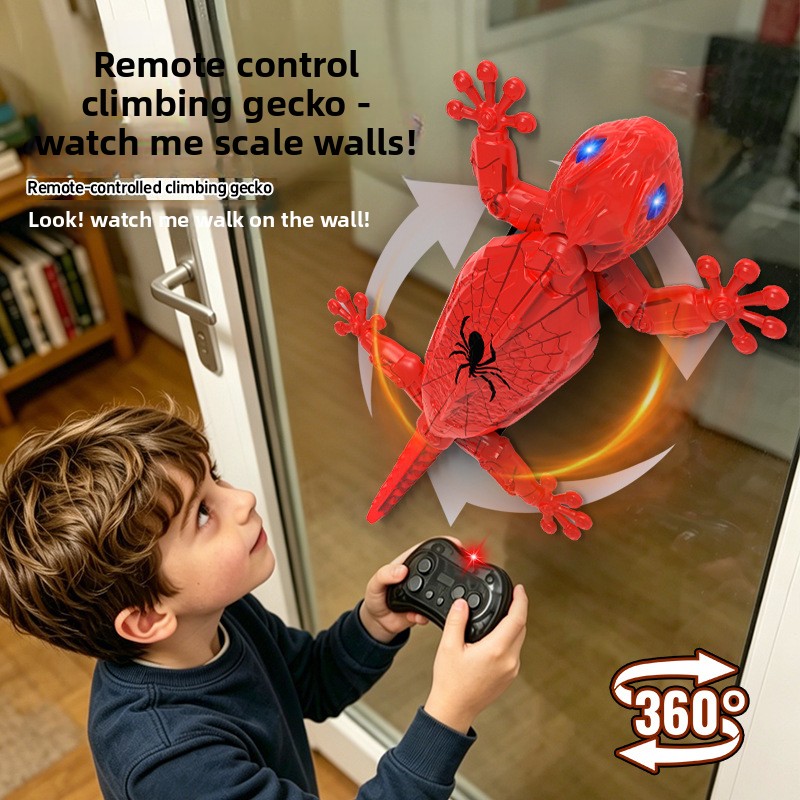 Carro de Parede RC 2.4G Dual Mode com Estilo Homem-Aranha, Modelo de Lagarto Simulado, Brinquedo Anticravação Elétrico