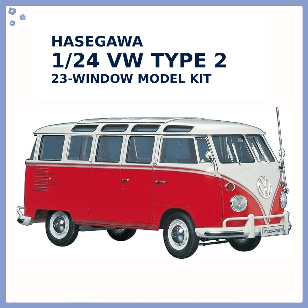 Hasegawa 1/24 Volkswagen Type 2 Micro Bus 23-Window Classic Van Unpainted Plastic Model Kit HC10 Japan