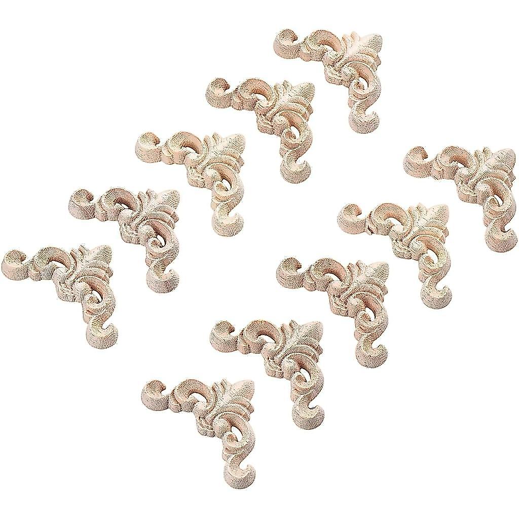 10Pcs Unfinished Furniture Onlay Applique Frame for Home, 4x4cm/1.57