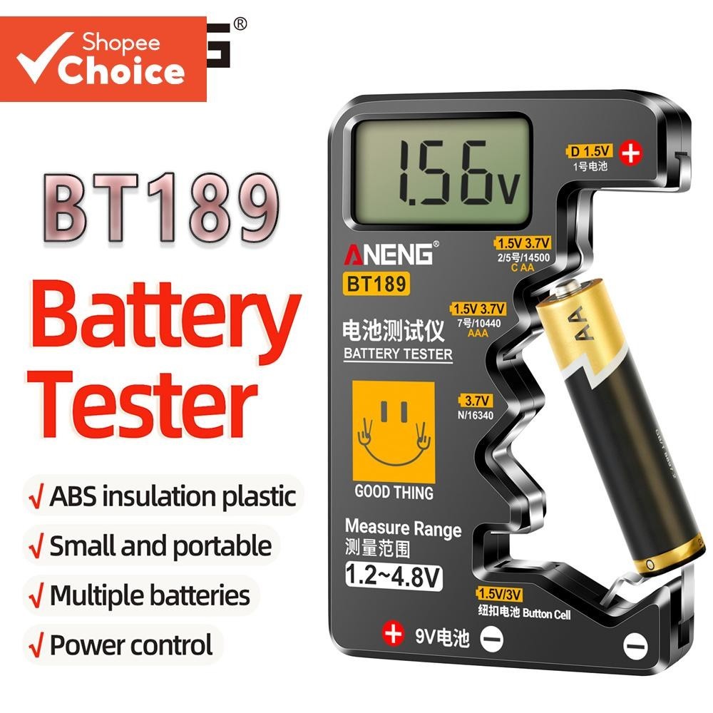 ANENG One Set BT189 Testador De Bateria De Célula De Botão Universal , Display LCD Para Banco De Potência 9V AA AAA E De