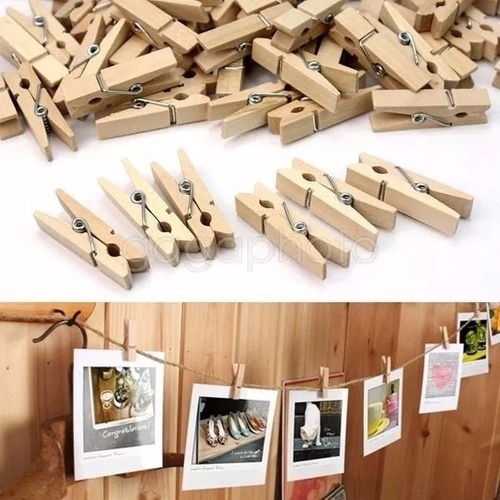 Mini Pregadores de Madeira para Artesanato Prendedores de Roupas Fotos Desenhos 50 Unidades