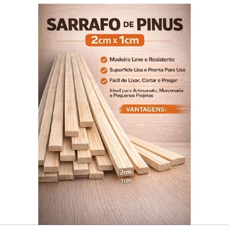 ripas de madeira pinus 2x1 ideal para artesanato e hobistas em geral