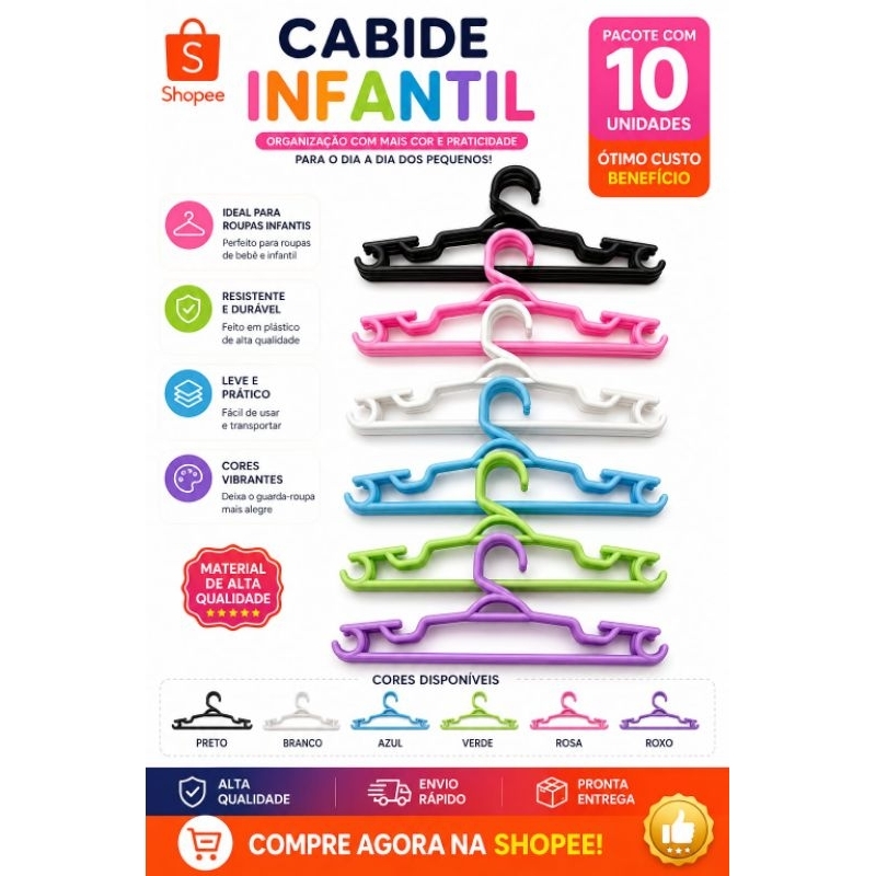 30 cabides infantil Premium super reforçado