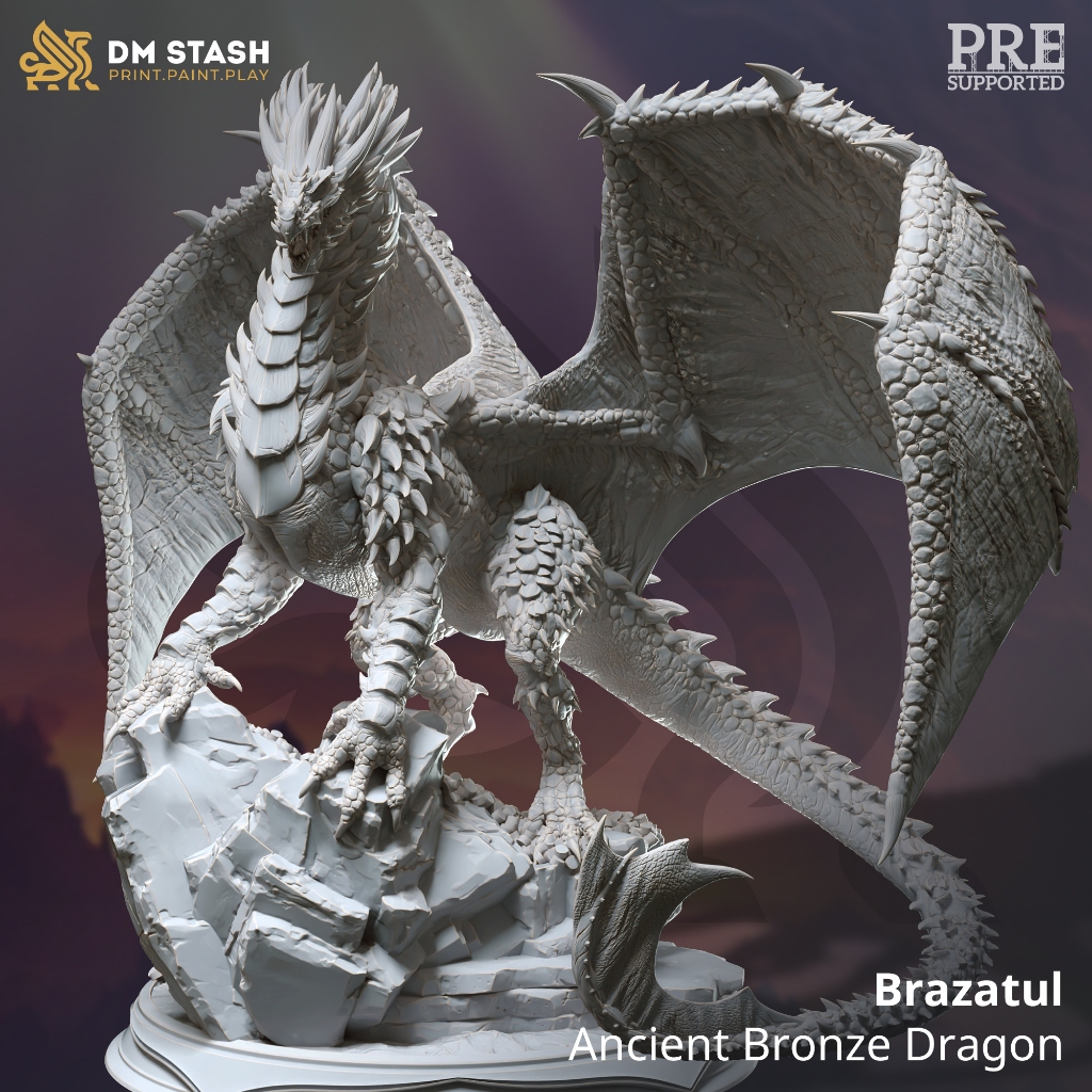 Miniatura para RPG Ancient Bronze Dragon - Brazatul DM Stash TDP