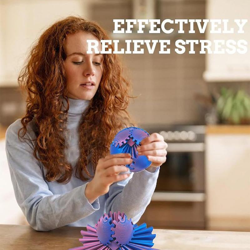 (WHDR) 3D Impresso Gear Ball Spin Ou Cube Fidget Toy , Para Estresse E Ansiedade Relaxante Sphere