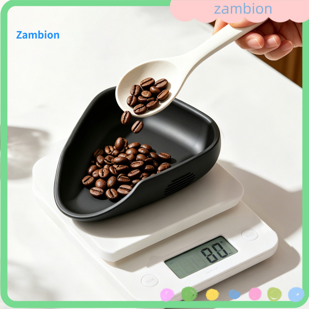 Coffee Bean Pouring Cup Weighing Silicone Dosing Tray – Flexible Non-stick Anti-static Container with Bevel Easy for f
