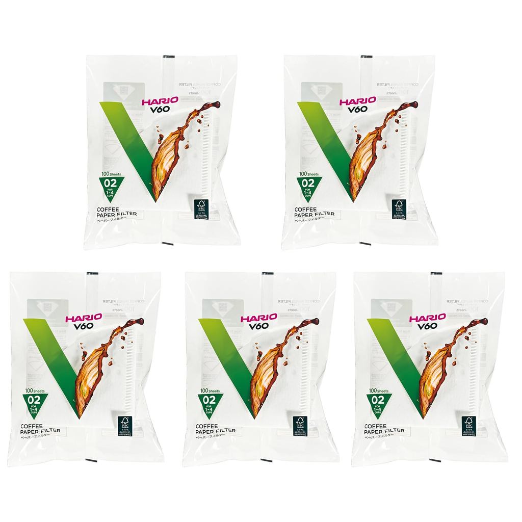 HARIO V60 Paper Filters, for 1–4 Cups, 500 Sheets, White, Made in Japan