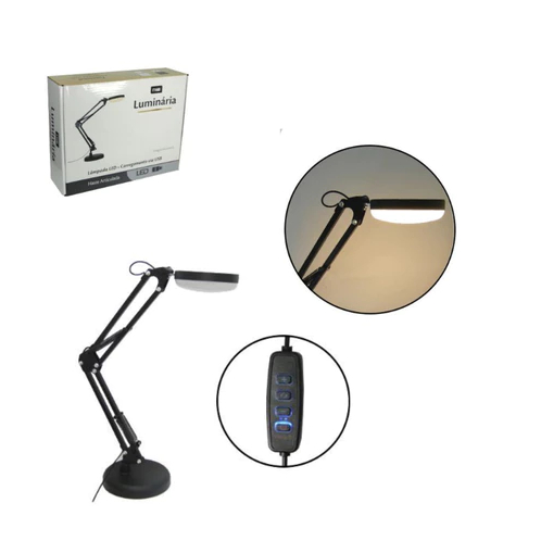 Luminária de Mesa LED  - NA COR BRANCA -FWB 9316