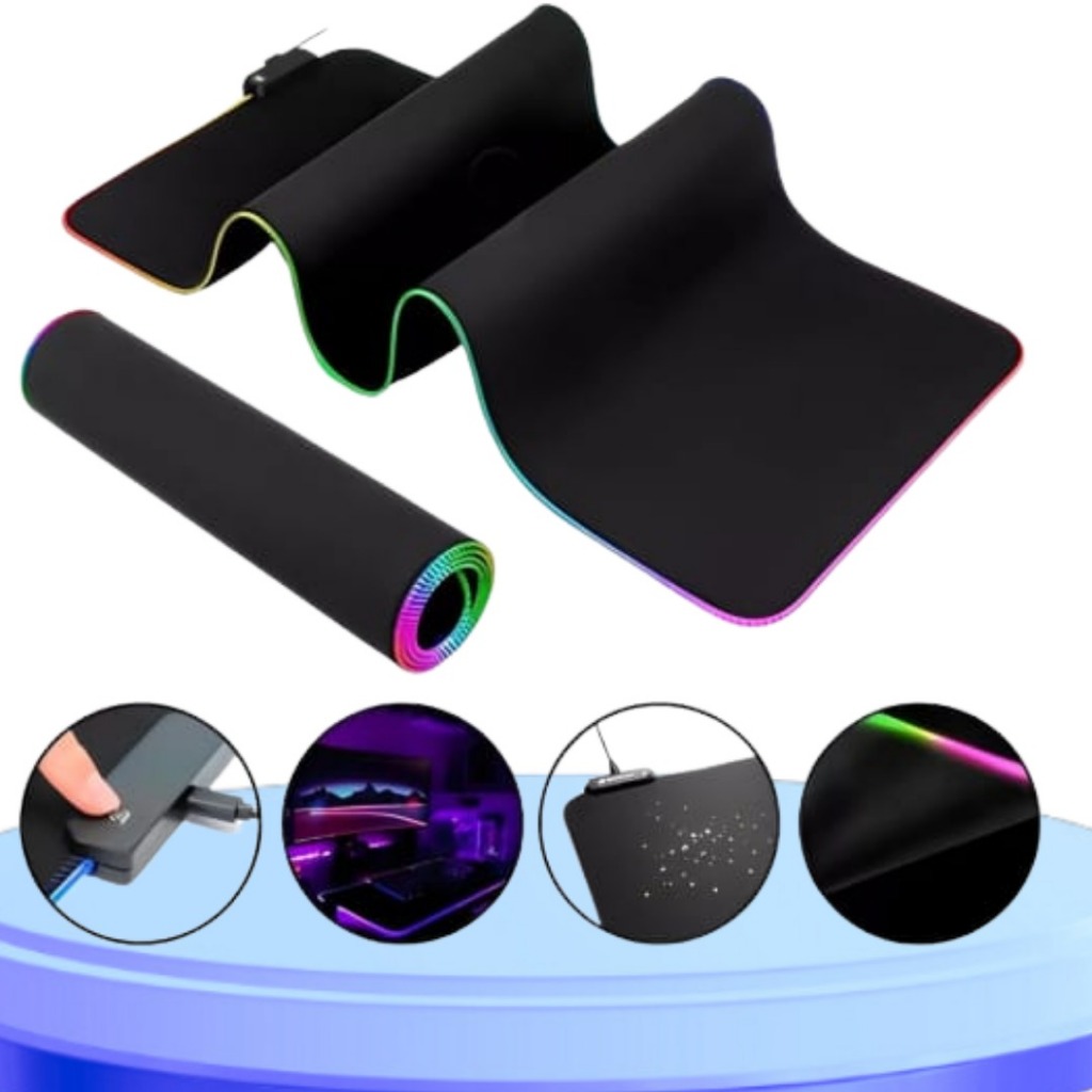 Mouse Pad Gamer Rgb Led Speed Para Mouse E Teclado 80x30cm