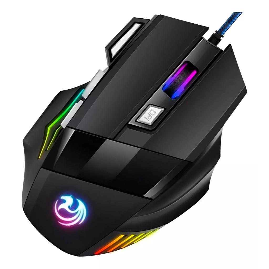 Mouse Gamer Usb Para Jogo 3.200 Dpi Óptico Com Luzes Led Rgb