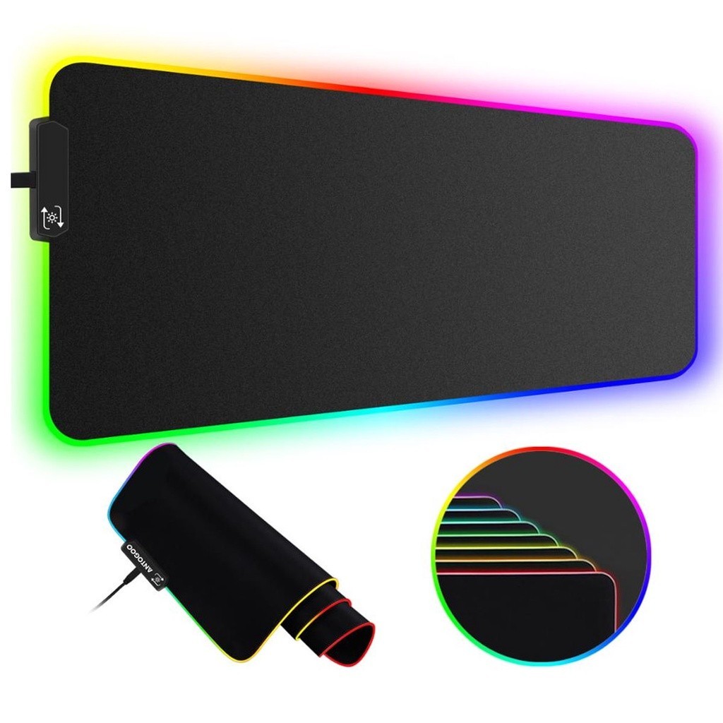Mouse Pad Extragrande com LED Colorido EXBOM 800x300x4mm