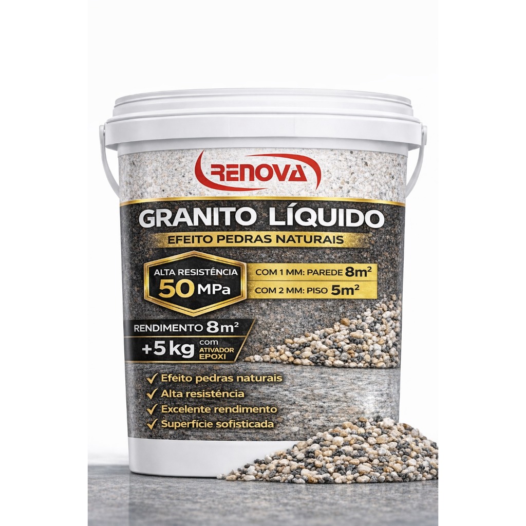 GRANITO LIQUIDO PISO E PAREDE EPOXI RENOVA 5KG/28KG