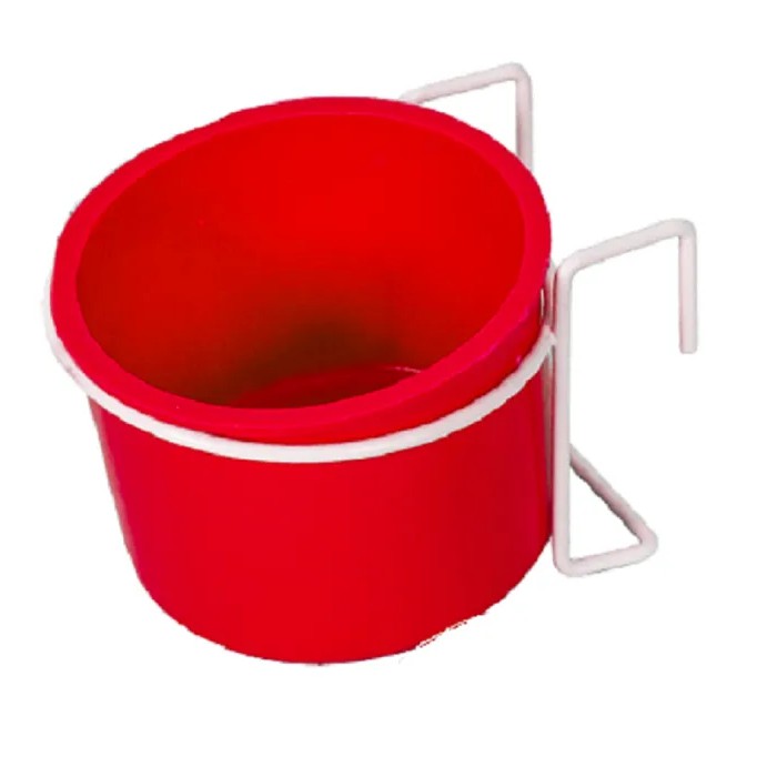 Caneca Comedouro e Bebedouro com  Alça De Arame Branco Epóxi 190ml