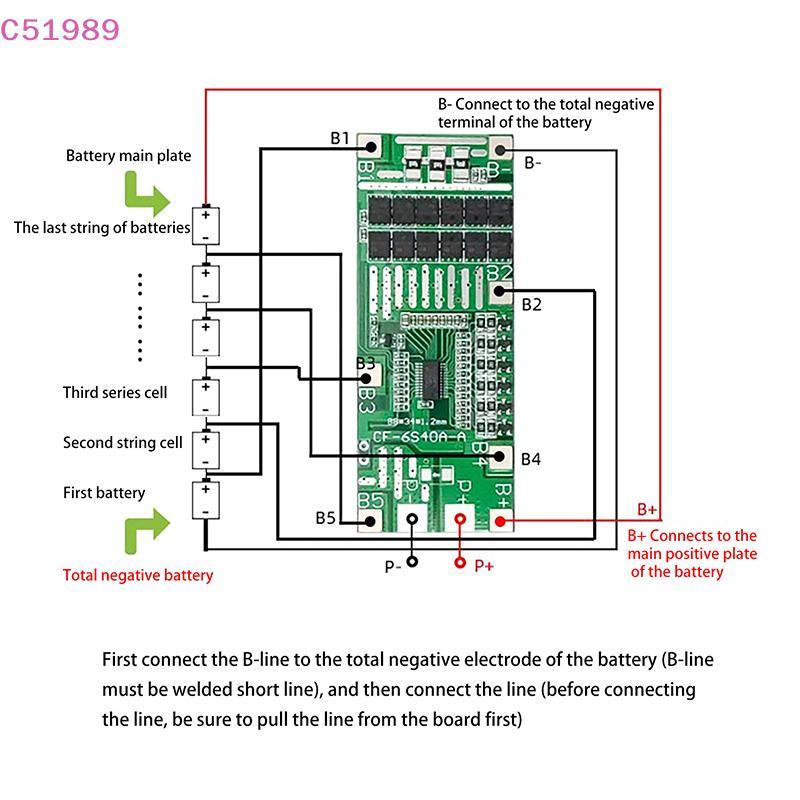 [kaan] 22V 24V 6S 40A 18650 Li-Ion Poretect Board Iluminação Solar BMS PCB Com Equilíbrio Para Scooter Ebike BR