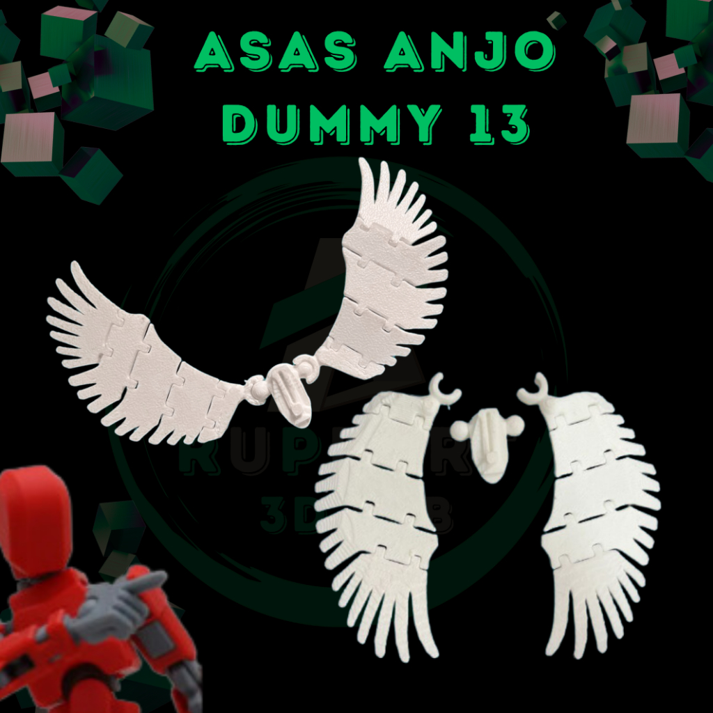 Asas Anjo Angel Dummy 13 Wings - Boneco Articulado Action Figure Brinquedo Educativo Sensorial Varias Posições 3D