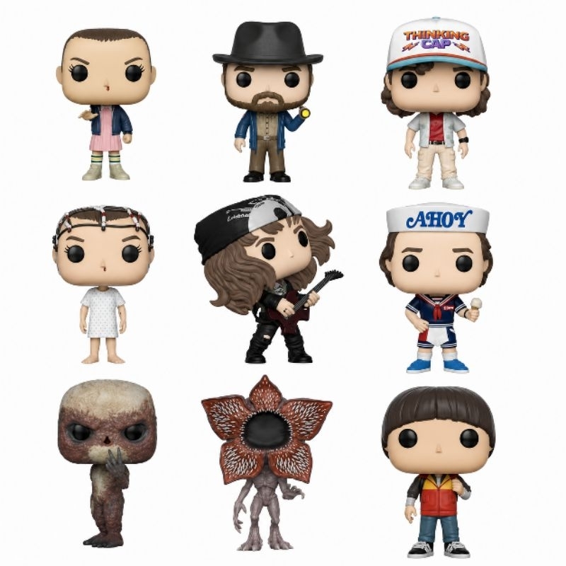 Bonecos Action Figure Stranger Things - Eleven, Dustin, Will, Eddie, Steve, Robin, Hopper, Vecna, Demogorgon COM CAIXA