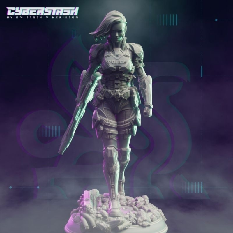 Cyberpunk Svetlana Angel Action Figure Miniatura Colecionável Estatua Escultura Artesanal Boneco 3D 25cm