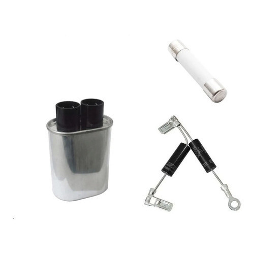 Kit Reparo Microondas Capacitor 90uf Diodo Duplo E 3 Fusível