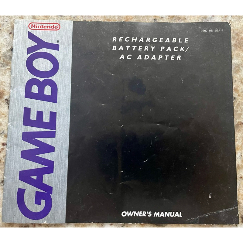 Manual do Game Boy rechargeable battery pack ac adapter