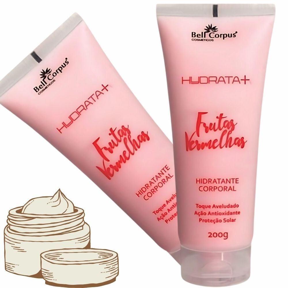 Kit 2x Creme Hidratante Frutas Vermelhas Bell Corpus - Pele Hidratada por Muito Mais Tempo