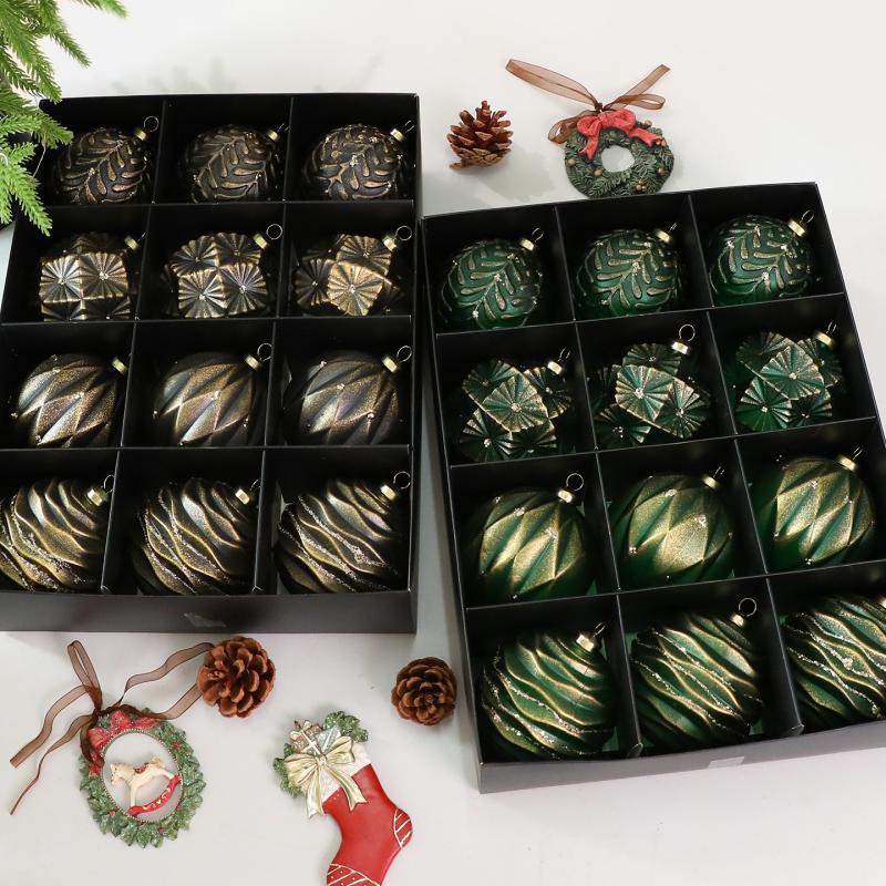 Conjunto De Bolas De Natal 12pcs/8cm Ornamento De Bola Antigo Decoração De Árvore