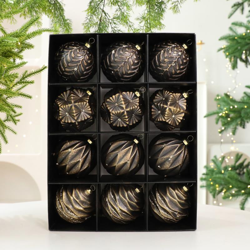 Conjunto De Bolas De Natal 12pcs/8cm Enfeite De Bola Decoração De Árvore