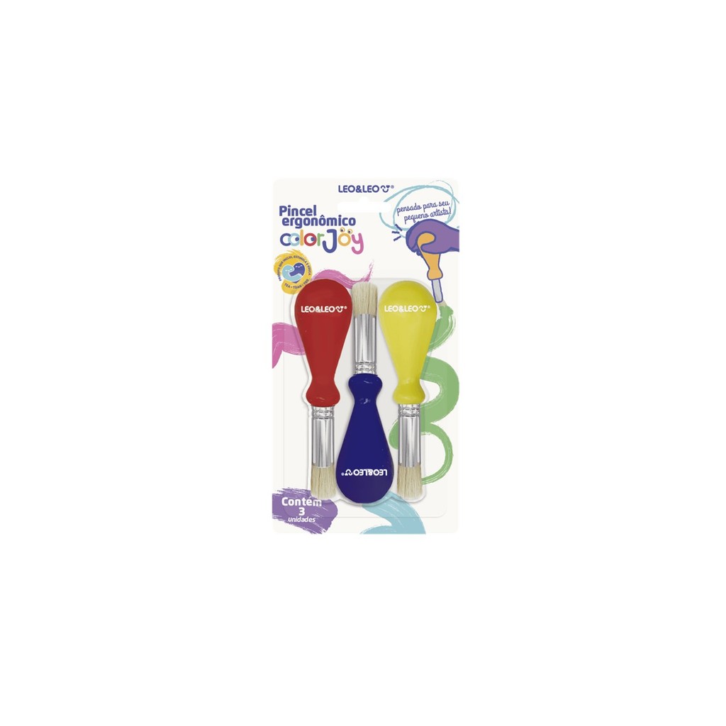 Pincel Com Pega Ergonômica Ponta Redonda Color Joy - Leo&Leo