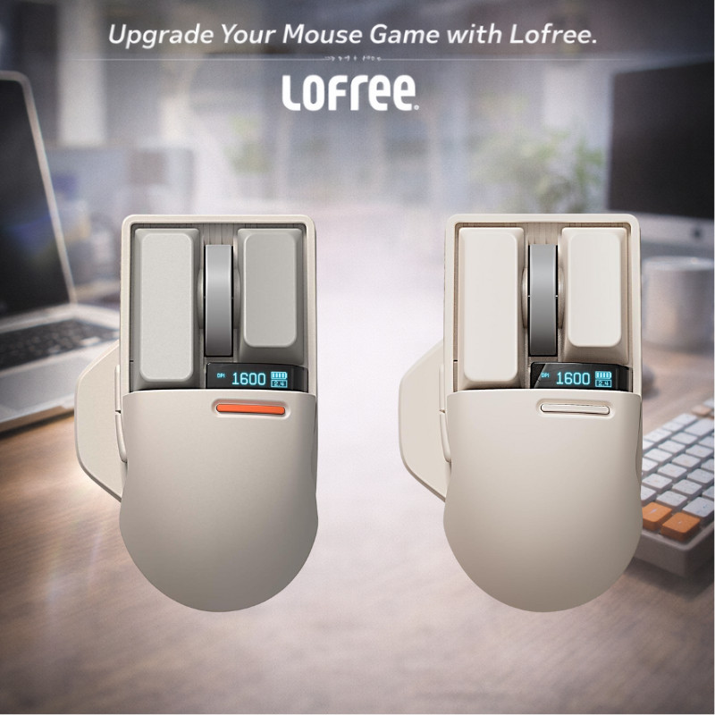 LOFREE Touch PBT Wireless Mouse - Versatile Charging Modes, High DPI, and OLED Screen for / Laptops