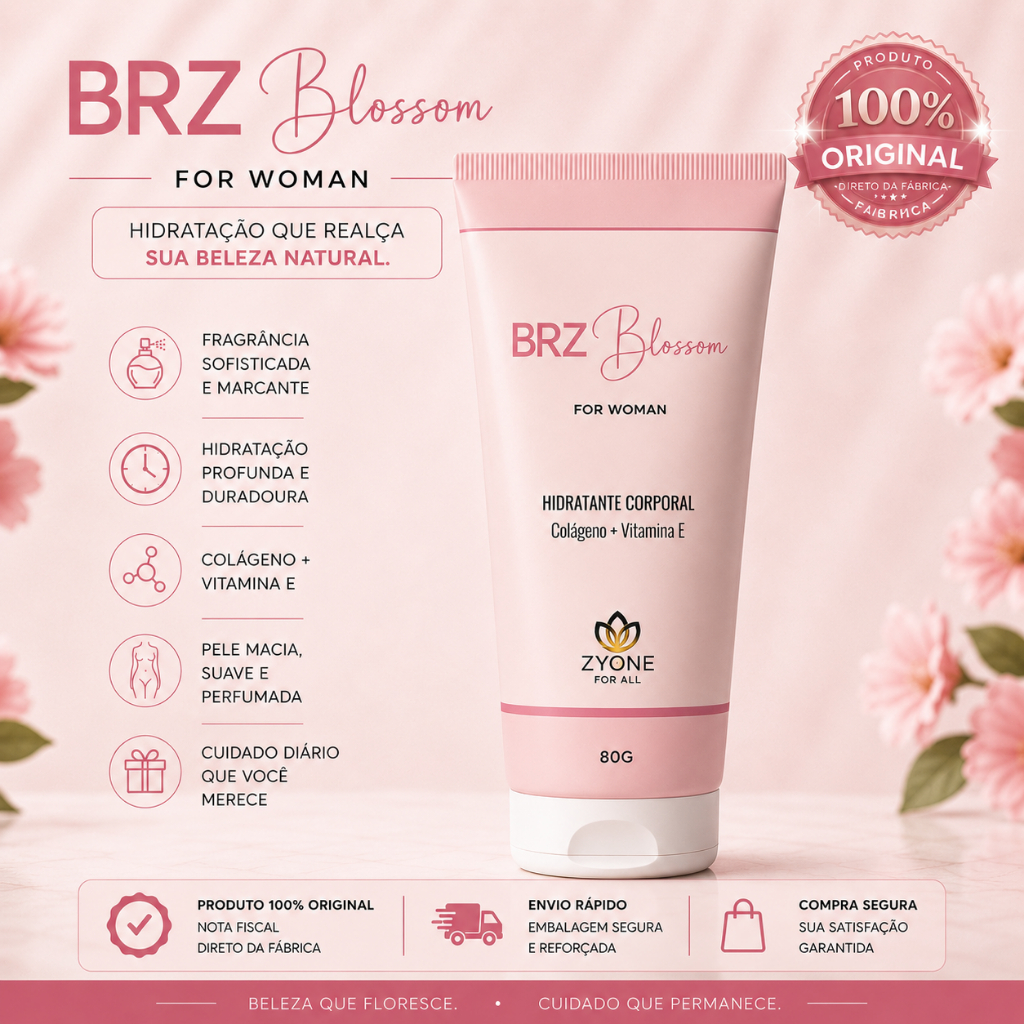 Brz Blossom Creme Hidratante Feminino Zyone Perfumado Essência Importada Antigo 121 Rose