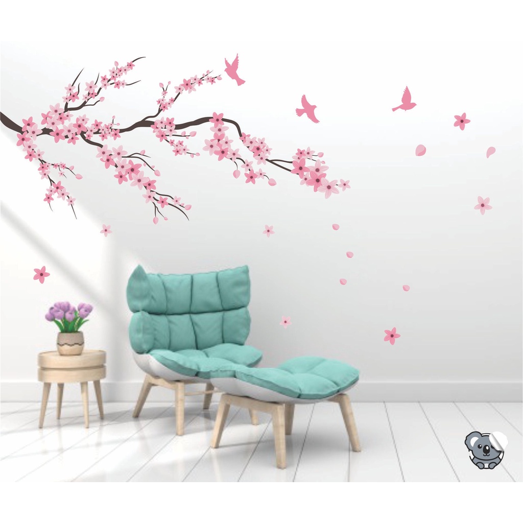 Adesivo de Parede Galho de Cerejeira Sakura Blossom 1,60 x 70 Papel de Parede Auto Colante Decalque