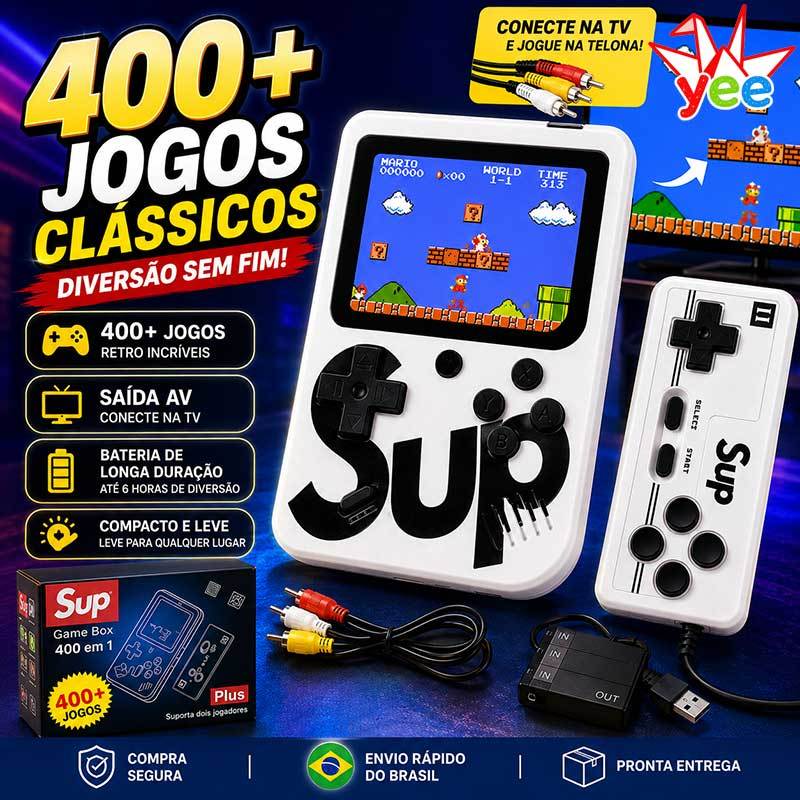 Retro Portable Console with 400 Games, 3-Inch Screen, TV Out, Battery up to 6H