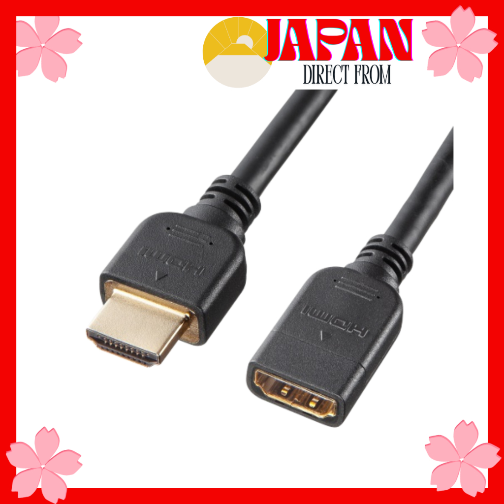 【Direct from Japan】SANWA SUPPLY HDMI Extension Cable 8K60Hz 4K120Hz Black Male-Female KM-HD20-UEN