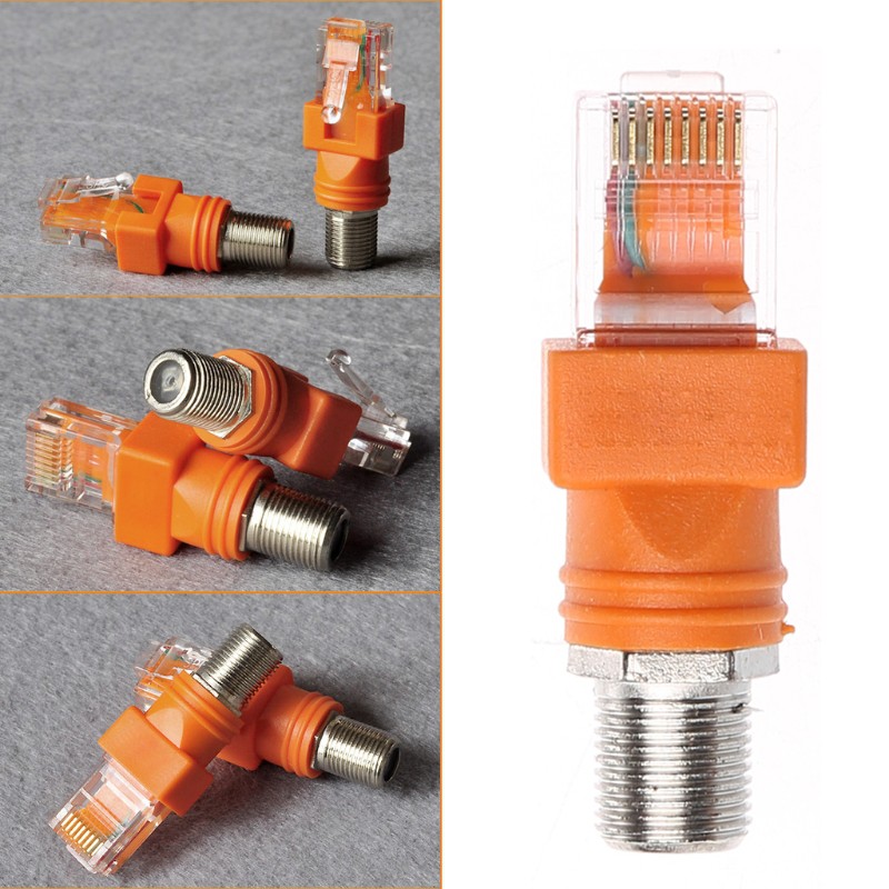 Fêmea Adaptador Coaxial RJ45 RJ45 Do Acoplador Barril Conversor Conector