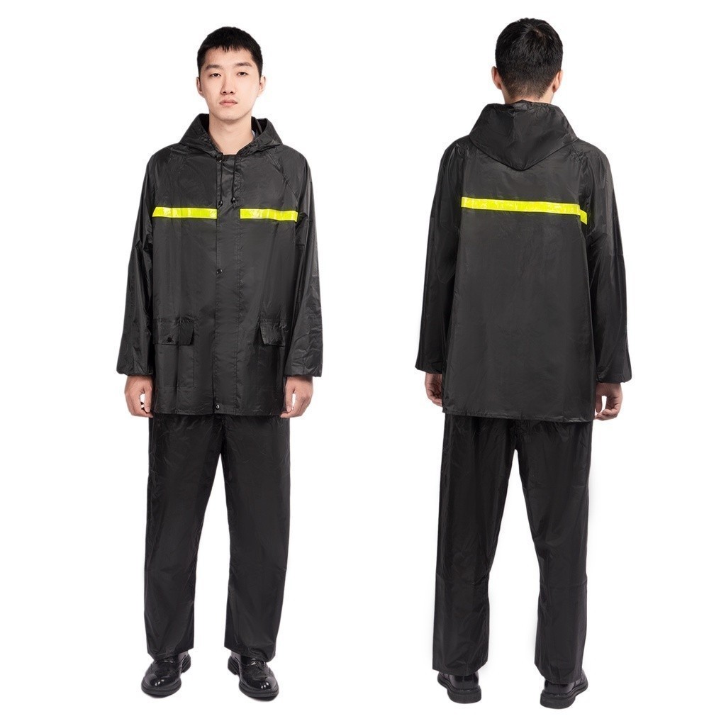 Rain Cover Full Set For Motorcycle Adult Male Female With Flag Band Hood Pocket