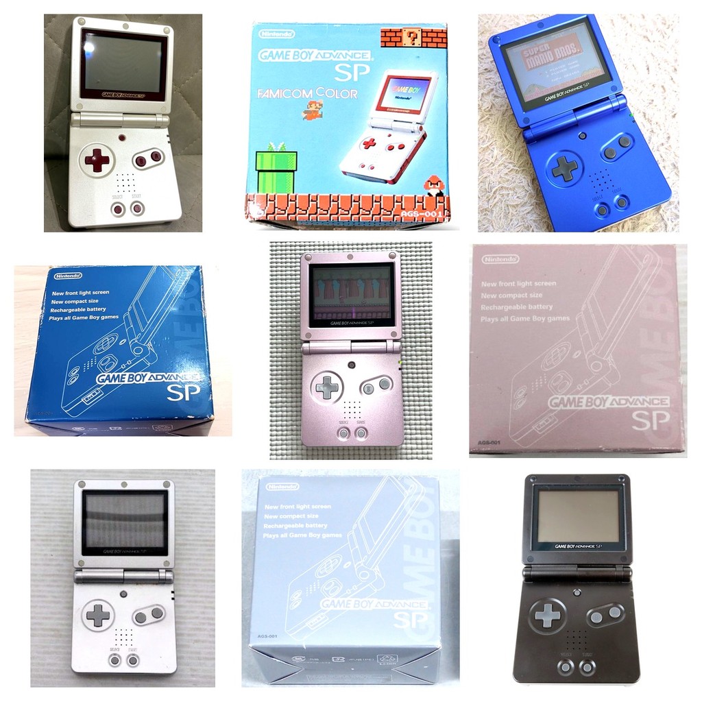 Nintendo Game Boy Advance SP AGS-001 Plays All GBA GBC Game Boy Games Front Light Rechargeable Console Genuine Tested