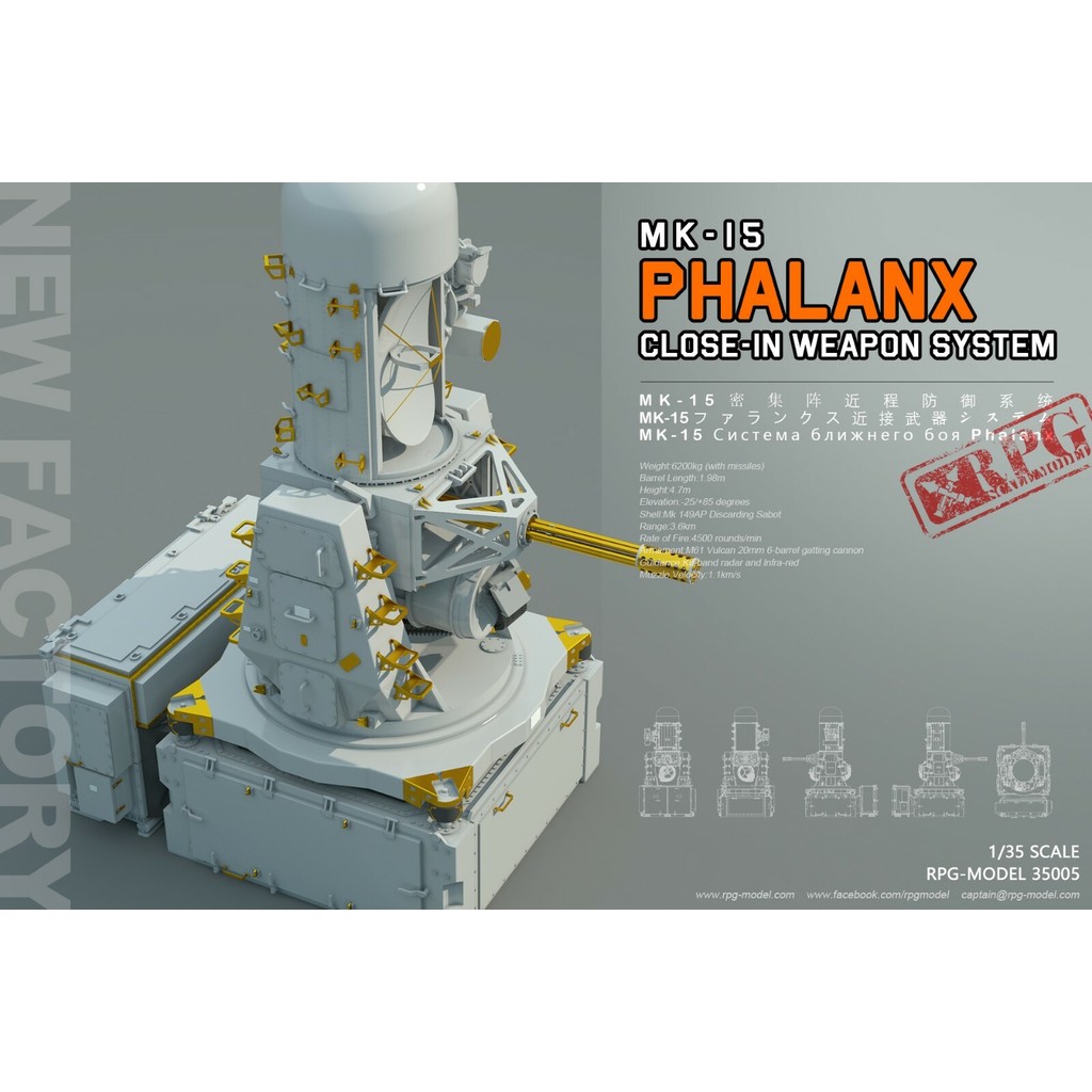 RPG Modelo 1/35 35005 MK-15 Phalanx Close-in Arma System 2019 kit De Raro .