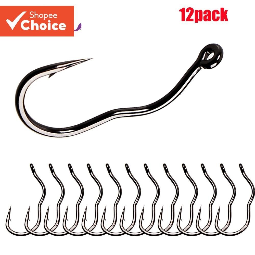 12pçs Ganchos De Pesca Mágicos De Liga De Titânio Com Flip Automático Para Anti-Corrida/Queda