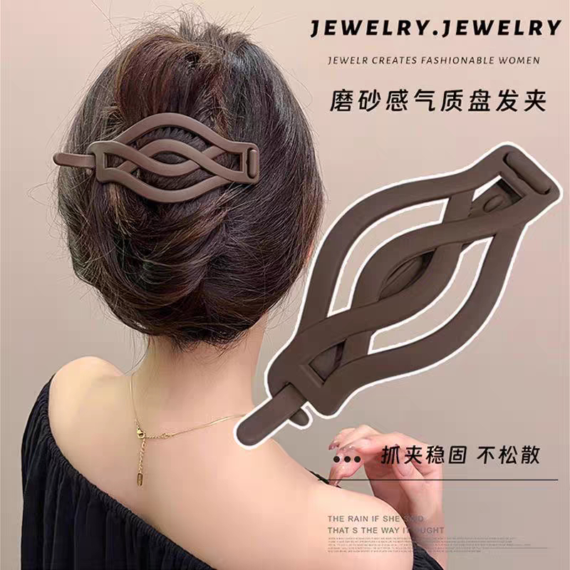 High-End sentimento uma linha torção clipe simples temperamento Oval grampo de cabelo acessórios de cabelo feminino