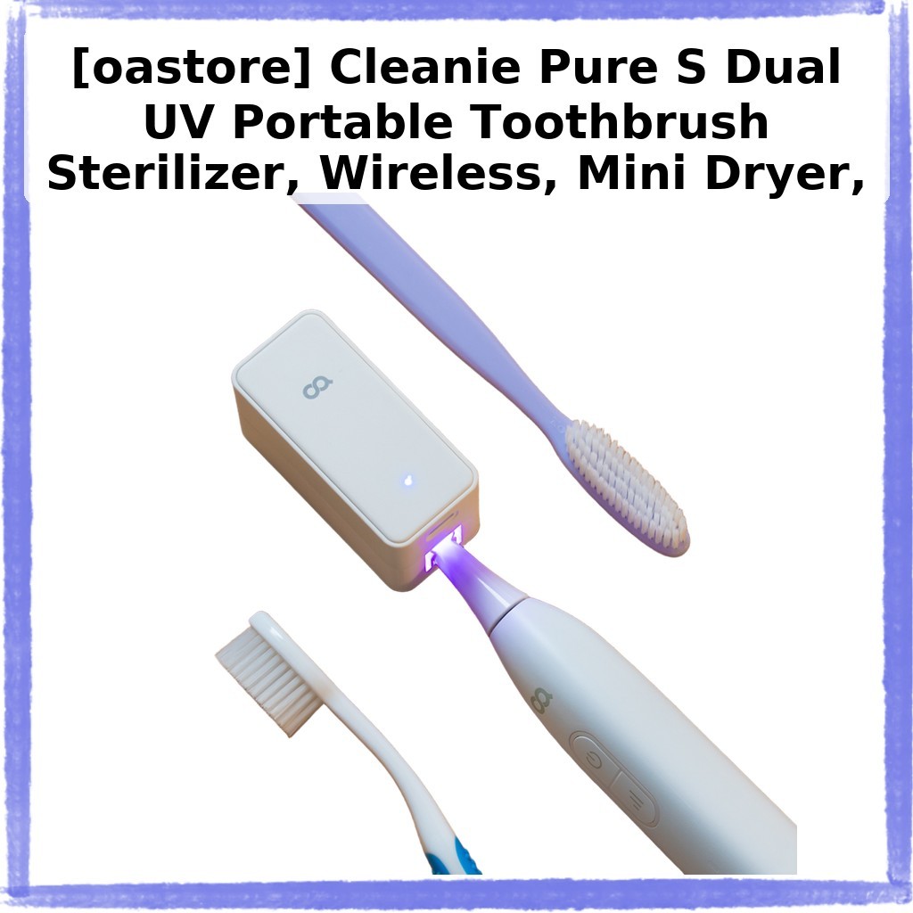 [oastore] Esterilizador De Escova De Dentes Portátil Cleanie Pure S Dual UV , Sem Fio , Mini Secador , 1 Unidade Da Boon