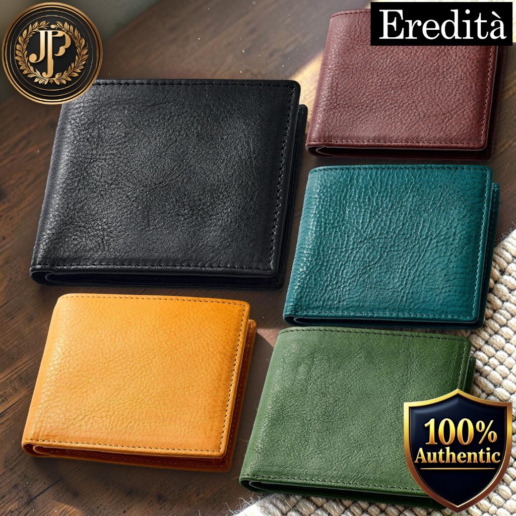 [EREDITA] Men’s Bifold Wallet, Italian Minerva Box Genuine Leather, WL19 (Multiple Colors)