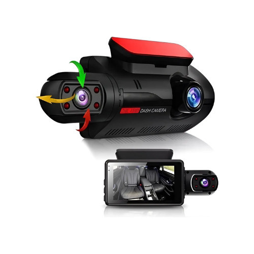Câmera Veicular Dash Cam Dual Lens Full HD 1080p com Visão Noturna e G-Sensor