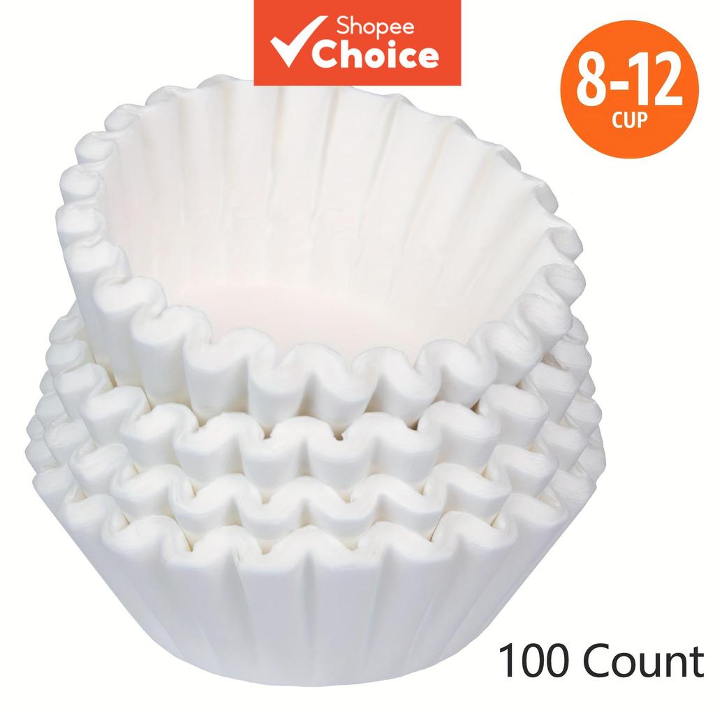 Trending Pick Filtros De Café 100 Pcs Para 8-12 Xícaras Branco 200/100 Contagem Filtro