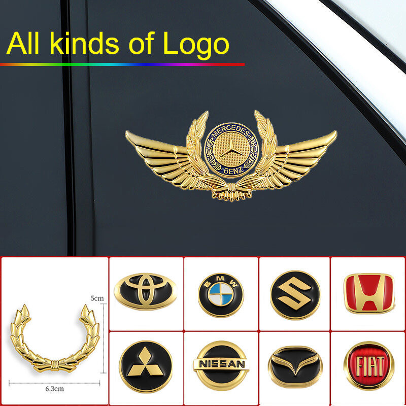 Covering Scratches Decorative Stickers Spread Wings Side Label Car 3D Three-dimensional Metal Wings For Toyota Vios ncp9