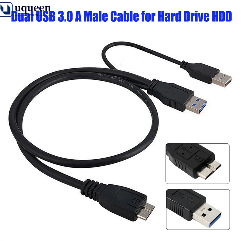 UQ Dual USB 3.0 A Macho Para Micro-B + Cabo Y Disco Rígido HDD
