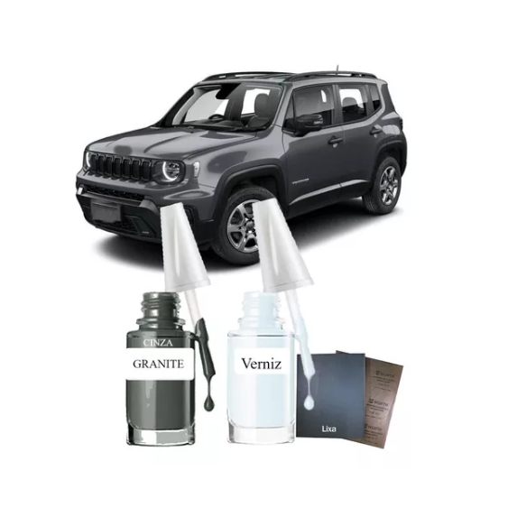 Tinta Tira Risco Automotivo Jeep Renegade Cinza Granite