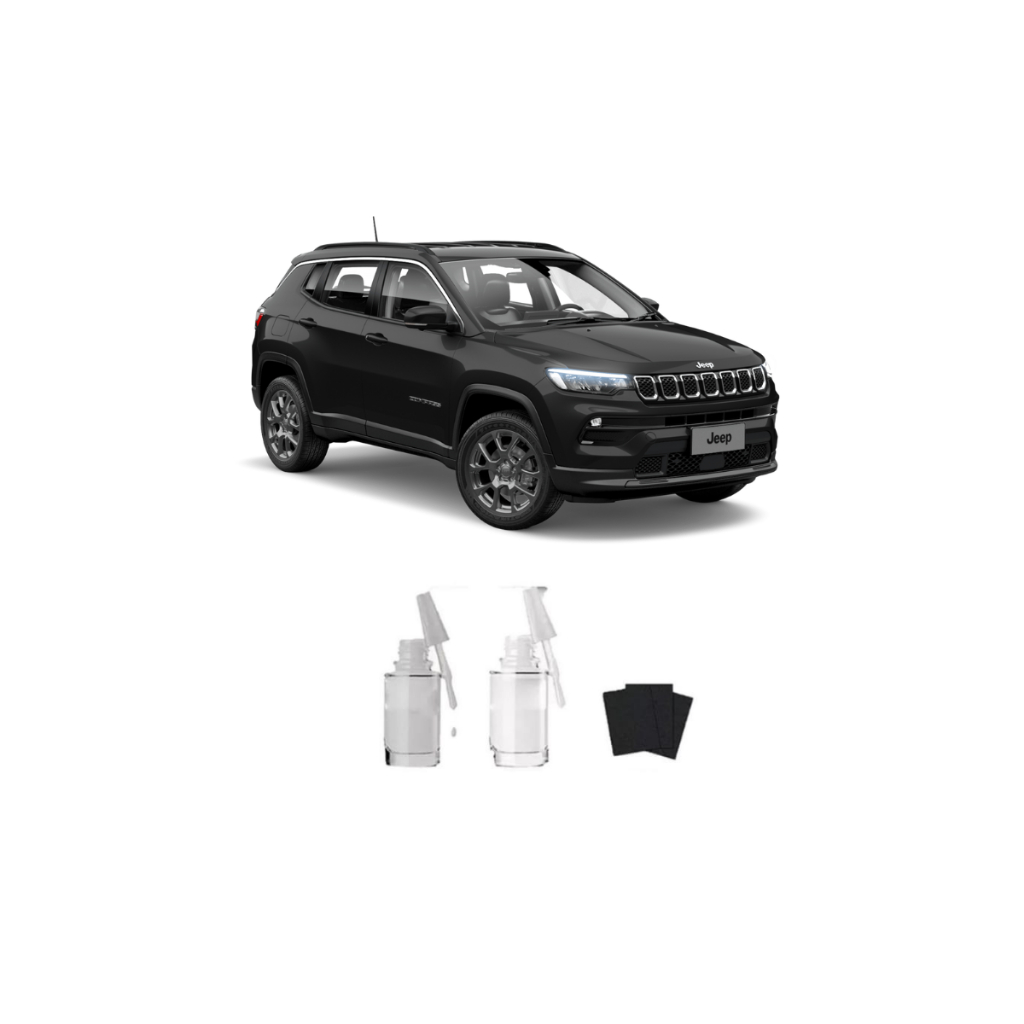 Tinta Tira Risco Automotivo Cinza Granite Jeep + Verniz 15ml
