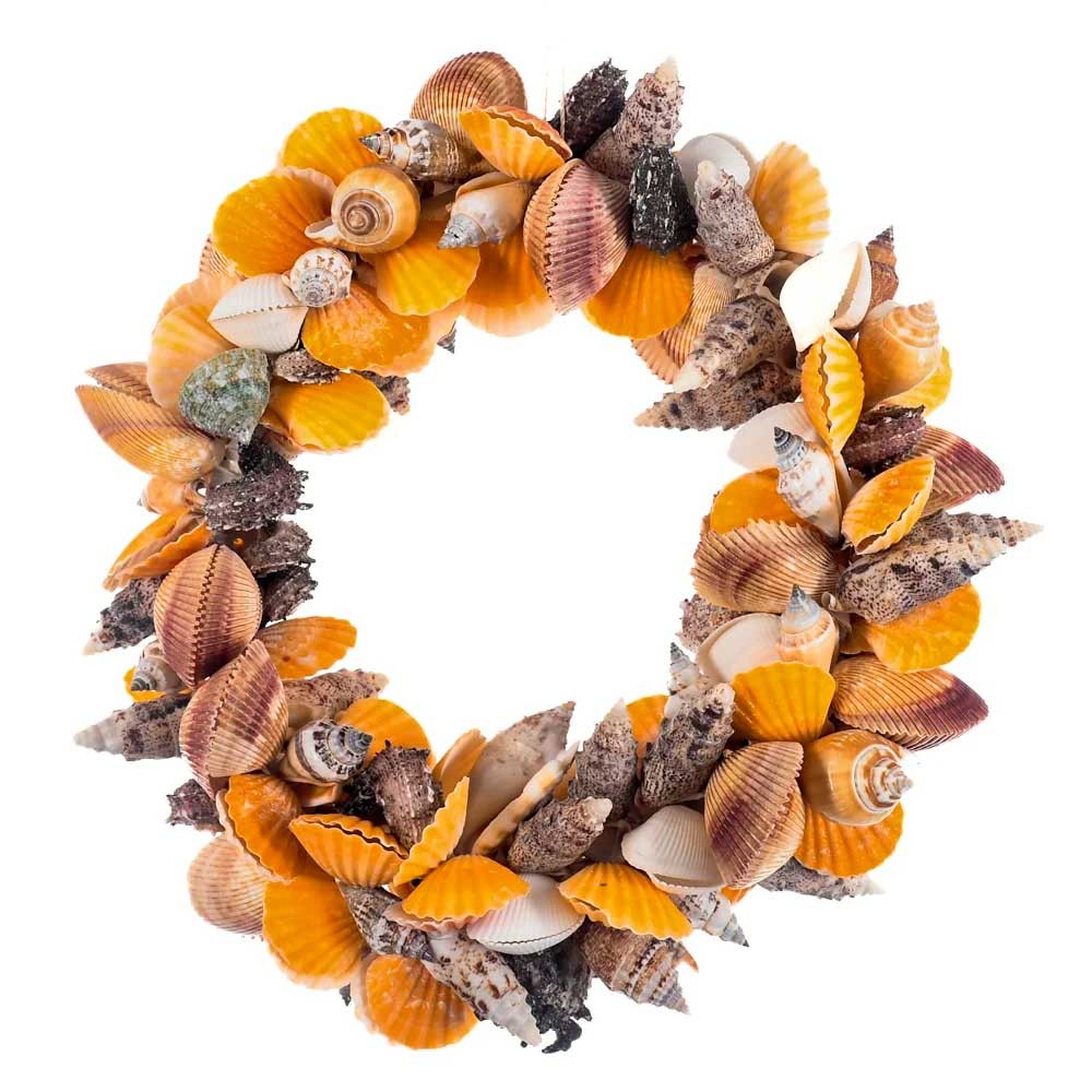 Guirlanda de Conchas Naturais Garland Ring Wreath 38x15cm